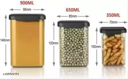 Premium Airtight Square Storage Jars (Pack of 12) - Modular Kitchen Organizers