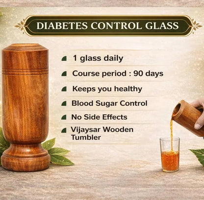 Ayurvedic Sugar Balance Wood Cup: Authentic Vijaysar Wooden Glass